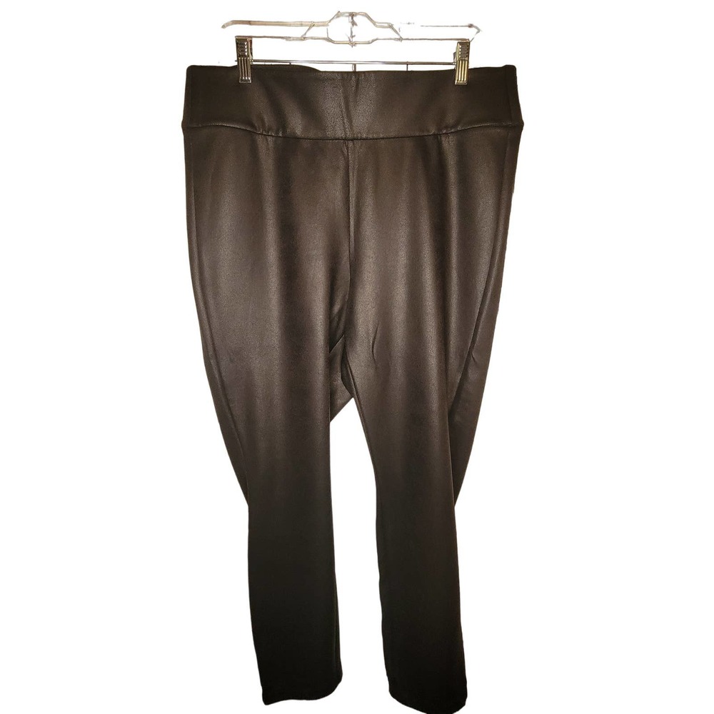 Lane Bryant Black Faux Leather Leggings Pants Size 18